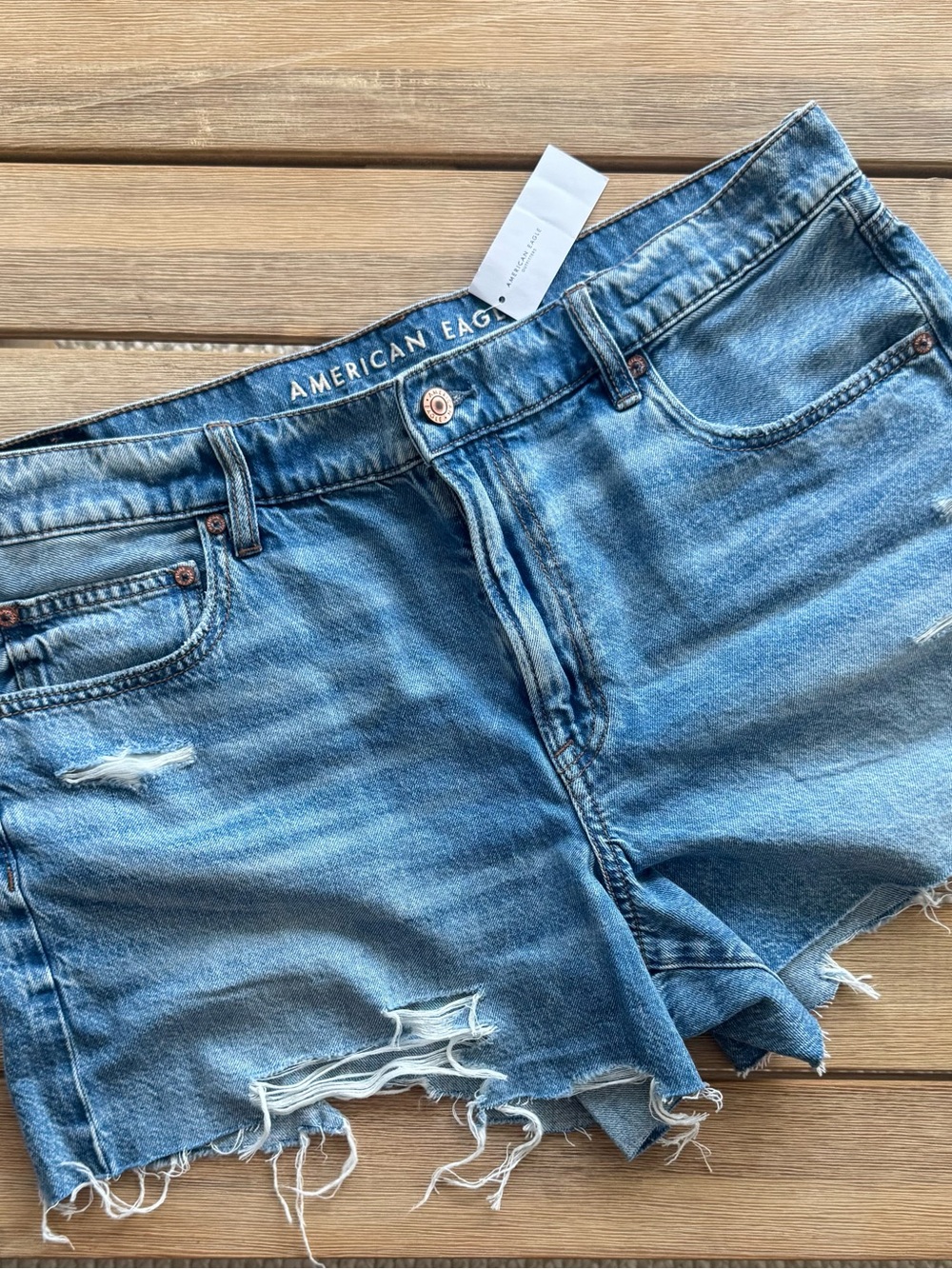 American Eagle Outfitters Light Blue Distressed Denim Cutoff Shorts